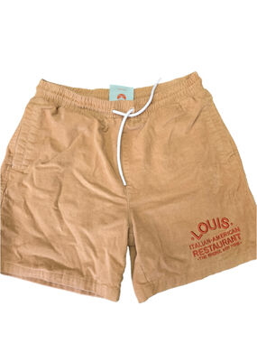 Men's Shoe Palace The Godfather Corduroy Shorts Size L Beige Red